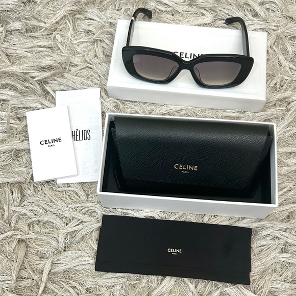 NIB CELINE Triomphe CL40216U Black/Gradient Brown Lenses Rectangle Sunglasses - Picture 5 of 16